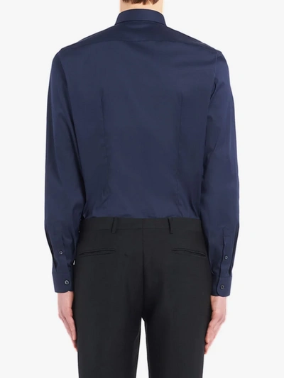 Shop Prada Stretch Poplin Shirt In Nero