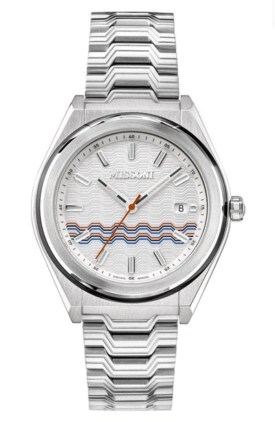Shop Missoni M331 Bracelet Watch, 41mm In Stainless Steel / Silver