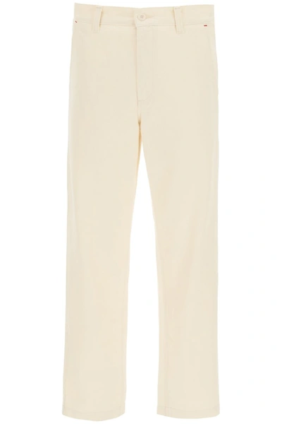 Shop Carhartt Wesley Cotton Trousers In Natural