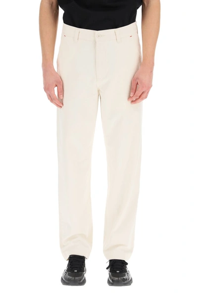 Shop Carhartt Wesley Cotton Trousers In Natural
