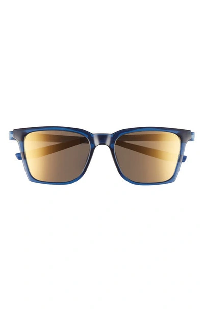 Shop Nike 54mm Bout Mirrored Square Sunglasses In Midnight Navy/ Gold Mirror