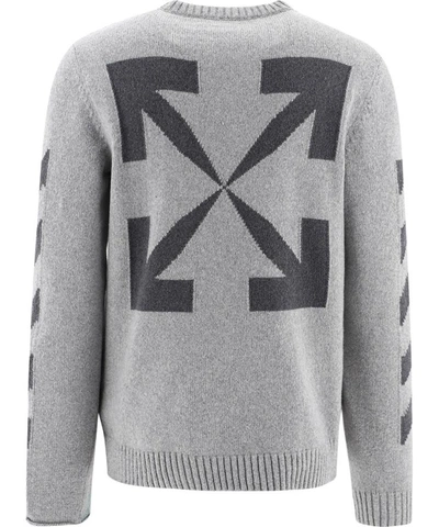 Shop Off-white "diag" Sweater In Grey