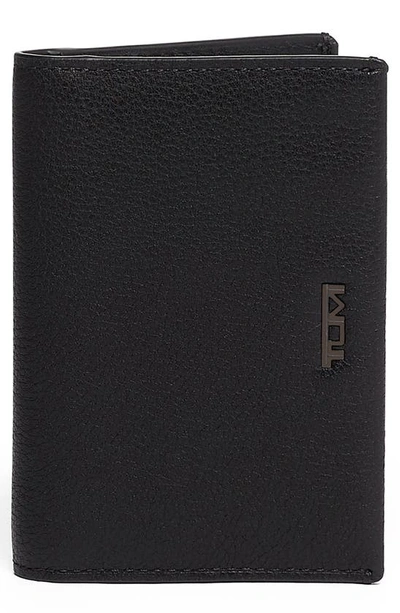 Shop Tumi Multi Window Leather Card Case In Black Texture