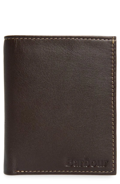 Shop Barbour Elvington Leather Rfid Wallet In Brown/ Tan