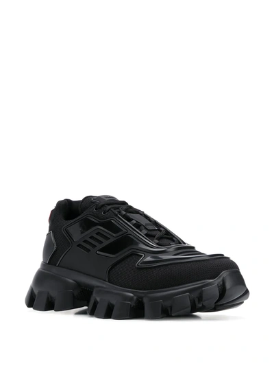 Shop Prada Cloudbust Thunder Sneakers In Nero+nero