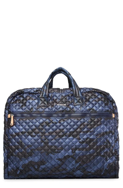 Shop Mz Wallace Michael Garment Bag In Dark Blue Camo
