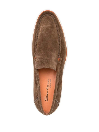 Shop Santoni Flat Shoes Brown