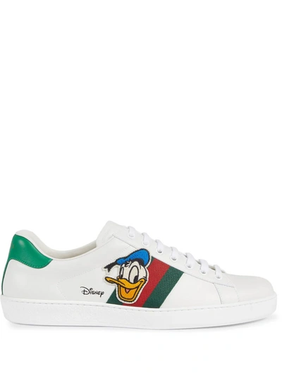 Shop Gucci X Disney Donald Duck Ace Sneakers In Black