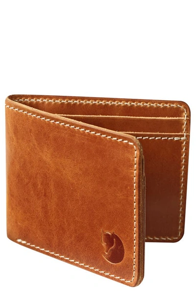 Shop Fjall Raven Ovik Leather Bifold Wallet In Leather Cognac