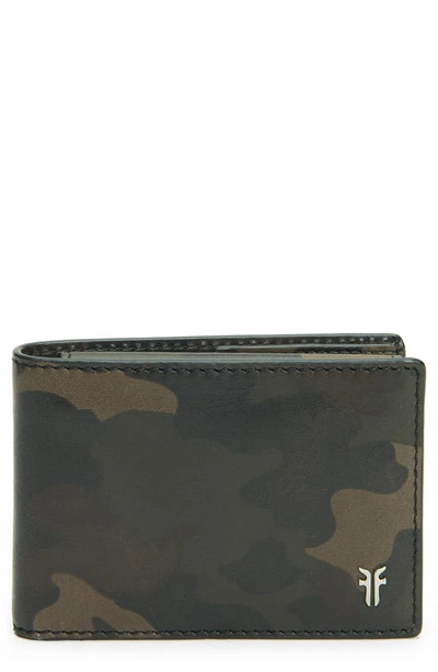Shop Frye Holden Leather Passcase Wallet In Dark Camo