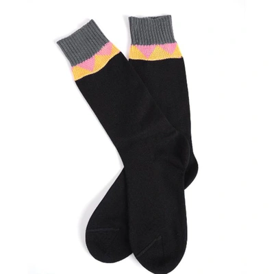 Shop Prada Chevron Stripe Ankle Socks In Black+iron