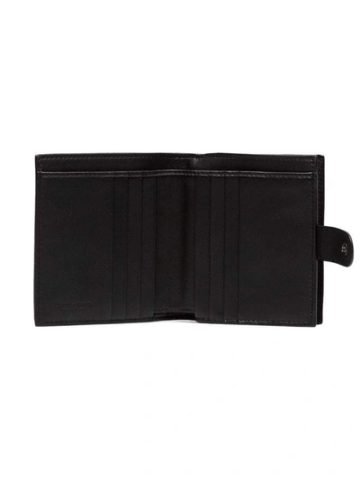 Shop Bottega Veneta Black Intrecciato Leather Wallet In White