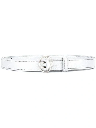 Shop Prada Classic Slim Belt In Navy