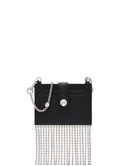 Shop Miu Miu Crystal Teardrop Cardholder In Nero