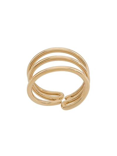 Shop Balenciaga Triple Wrap Ring In Gold