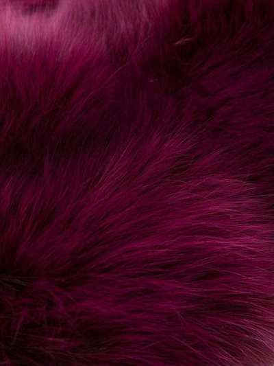 Shop Gucci Purple Fur Scarf In Black