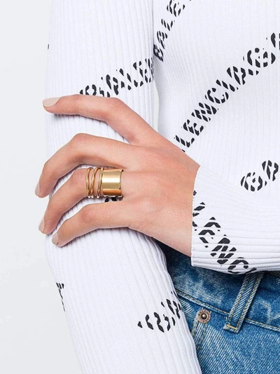Shop Balenciaga Round Cut Out Ring In Gold
