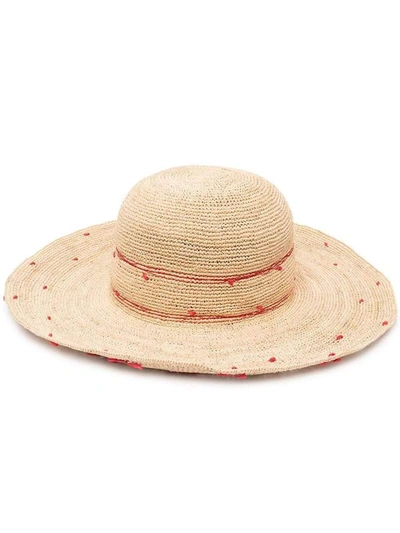 Shop P.a.r.o.s.h Parosh Woven Sun Hat In White