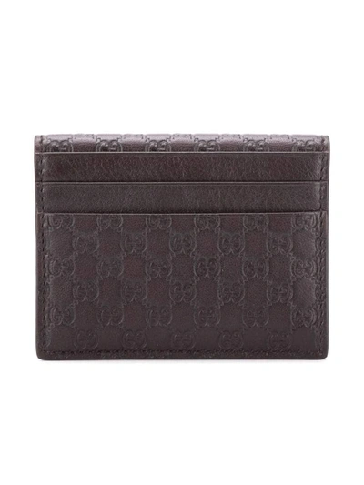 Shop Gucci Embossed Gg Card Holder In Nero