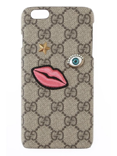 Shop Gucci Monogram Iphone 6 Plus Case In Beige Ebony