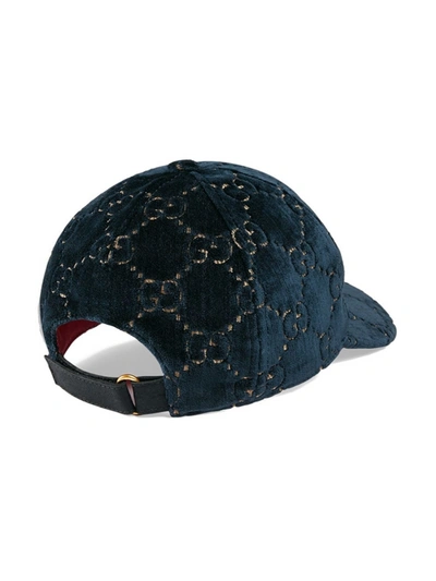 Shop Gucci Gg Velvet Baseball Cap In Red