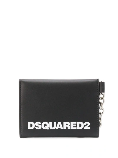 Shop Dsquared2 Logo Print Wallet In Black