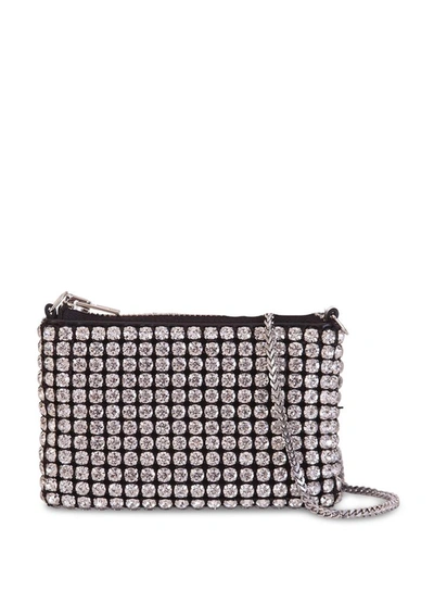 Shop Alexander Wang Heiress Rhinestone Nano Pouch In Bianco