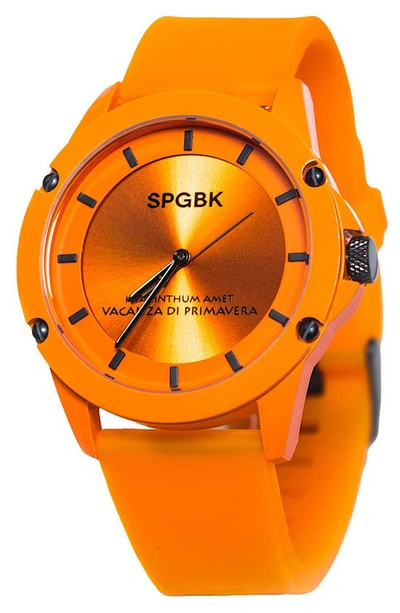 Shop Spgbk Watches Southview Silicone Strap Watch, 44mm In Orange