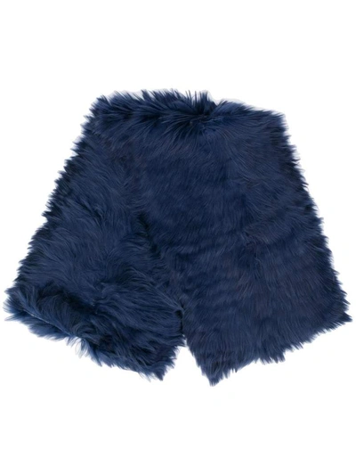 Shop Gucci Blu Fur Scarf In Brown