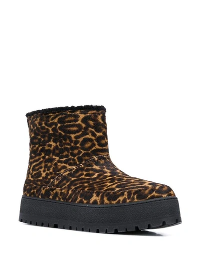 Shop Prada Padded Leopard Ankle Boots In Fuoco