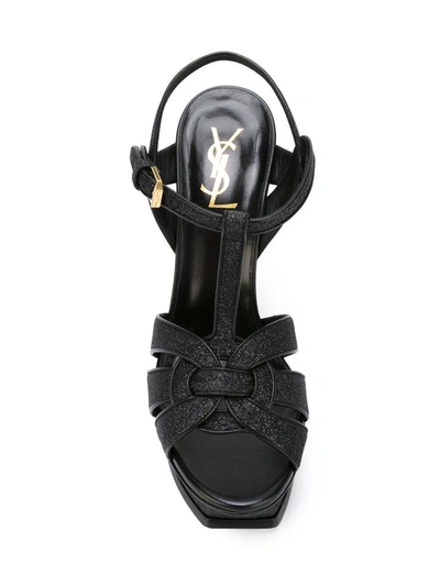 Shop Saint Laurent 'tribute' Sandals In Black