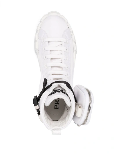 Shop Prada Wheel Re-nylon High-top Sneakers In Nero