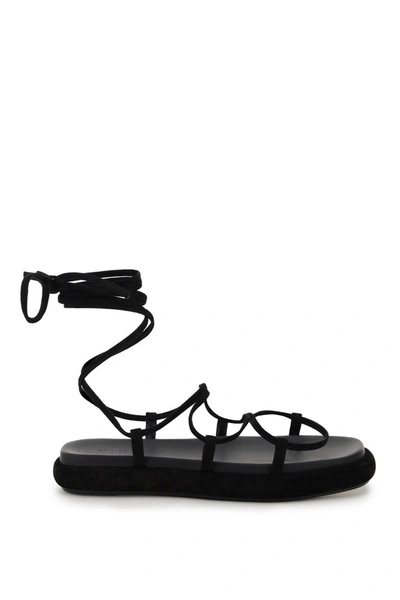 Shop Khaite Alba Platform Sandals In Black