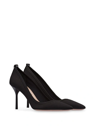 Shop Miu Miu Gabardine Pointed Pumps In Nero