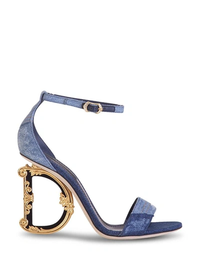 Shop Dolce & Gabbana Sculpted High Heel Sandals In Cream