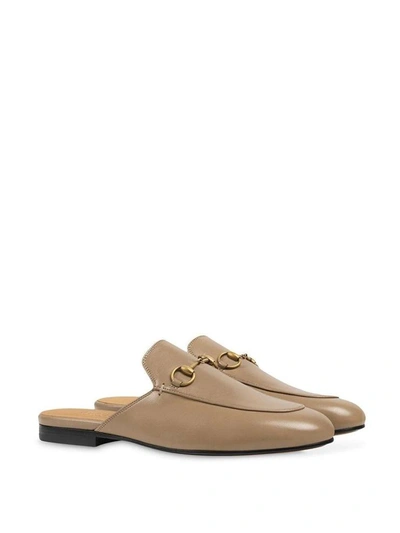 Shop Gucci Princetown Leather Slippers In Nero