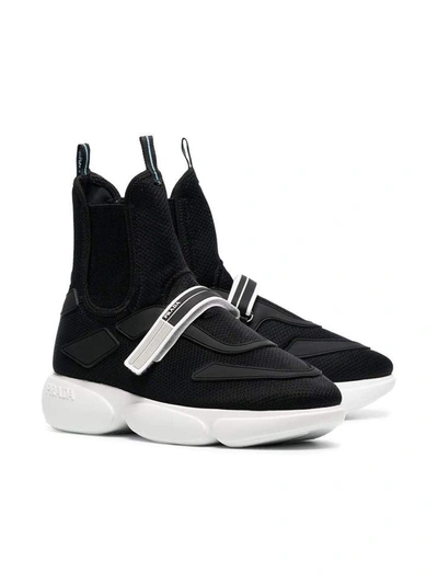 Shop Prada Cloudbust 40 Hi-top Sneakers In Nero+bianco