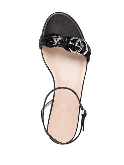Shop Gucci Logo-plaque Flat Sandals In Black