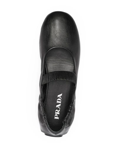 Shop Prada Elasticated Back Ballerina Shoes In Oltremare