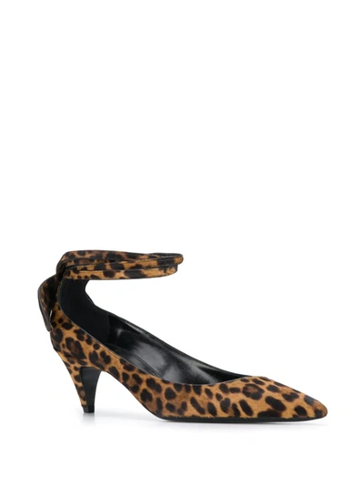 Shop Saint Laurent Charlotte Leopard Print Pumps