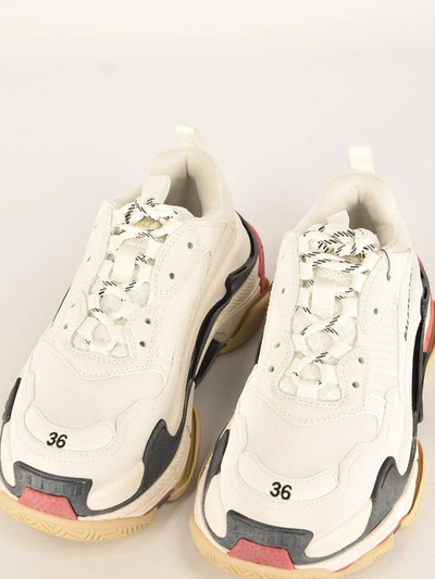 Shop Balenciaga Triple S Sneakers In White