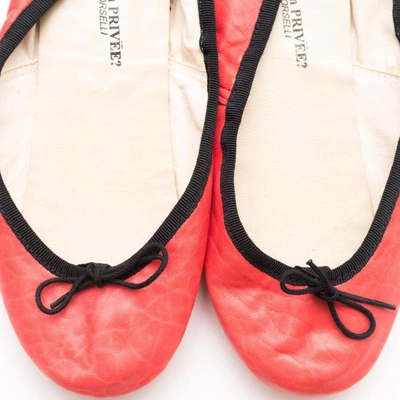 Shop Porselli Collection Prive' Coral Lamb Leather Classic Ballerina In White