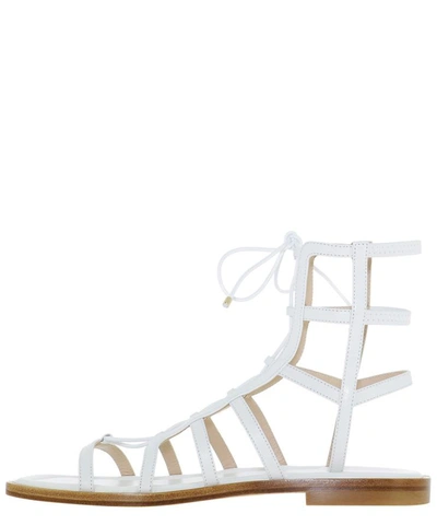 Shop Stuart Weitzman "kora Lace-up" Sandals In White
