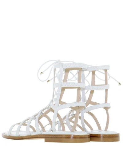 Shop Stuart Weitzman "kora Lace-up" Sandals In White