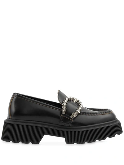 Shop Gucci Crystal-embellished Chunky Loafers In Bianco