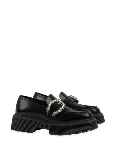 Shop Gucci Crystal-embellished Chunky Loafers In Bianco