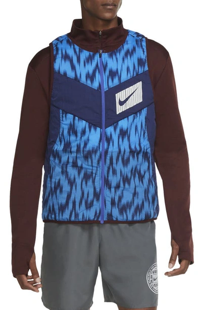 Shop Nike Aerolayer Reversible Running Vest In Mystic Dates/ Silver