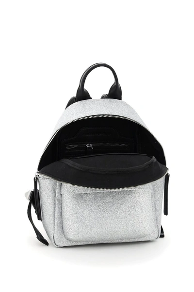 Shop Chiara Ferragni Small Flirting Glitter Backpack In Argento Silver