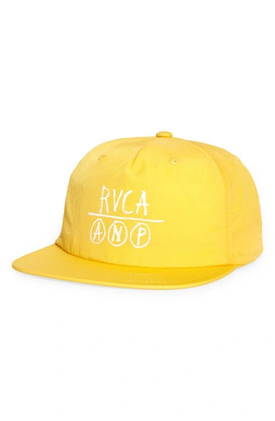 Shop Rvca Anp Graphic Cap In Yellow/white