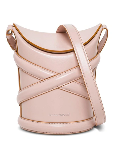 Shop Alexander Mcqueen The Curve Crossbody Bag In Pink Leather